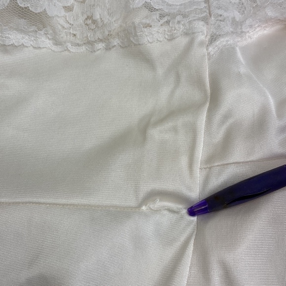 Vintage White Slip Dress with Lace size 14B - Picture 8 of 11